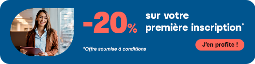 20% de réduction sur votre 1re inscription*